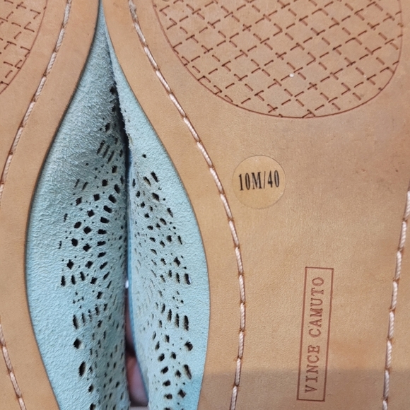 Vince Camuto Lancaster turquoise leather eyelet flats size 10M - Picture 5 of 9